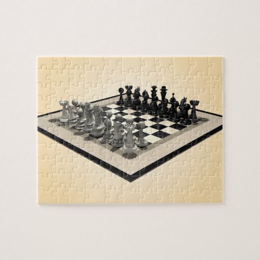 Puzzle: Chessboard and Chess Teile Puzzle (Horizontal)