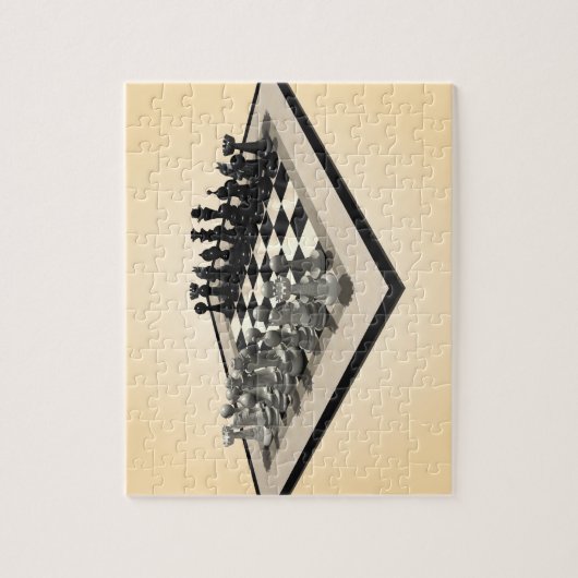 Puzzle: Chessboard and Chess Teile Puzzle (Vertikal)