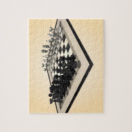 Puzzle: Chessboard and Chess Teile Puzzle (Vertikal)