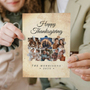 Puzzle Collage 6 Foto Rustikales Glückwunsch Ernte Feiertagskarte