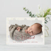 Puzzle Collage Foto-Geburtsankündigungen Ankündigung (Stehend Vorderseite)