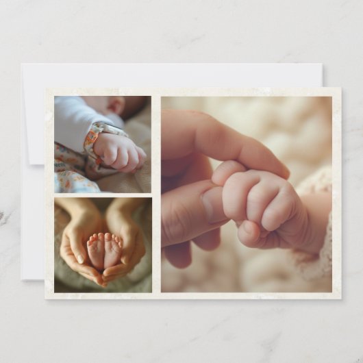 Puzzle Collage Foto-Geburtsankündigungen Ankündigung (Rückseite)