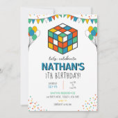 Puzzle Cube Birthday Einladung (Vorderseite)