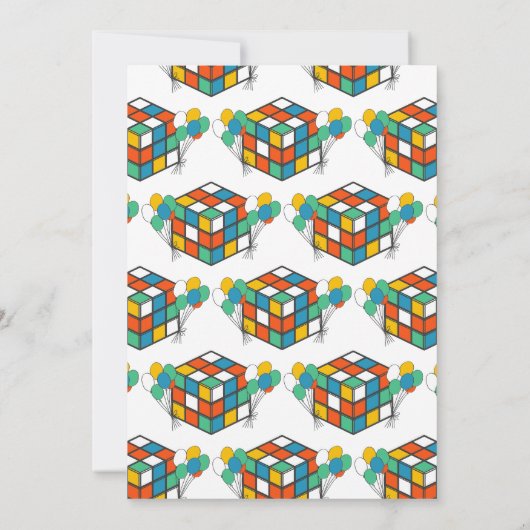 Puzzle Cube Birthday Einladung (Rückseite)