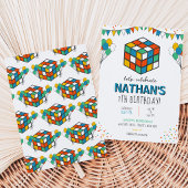 Puzzle Cube Birthday Einladung