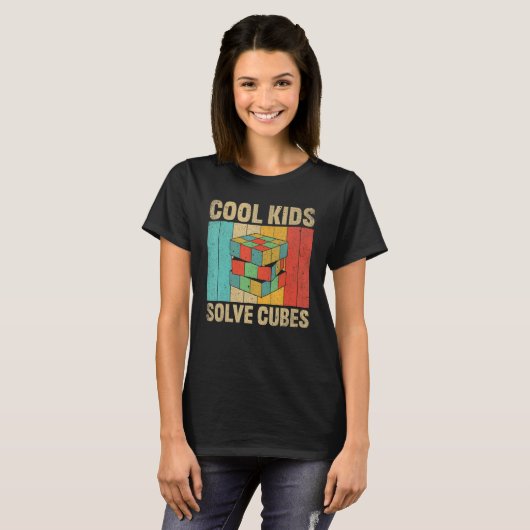 Puzzle Cube Cool Kids Solve Cubes Spee T-Shirt (Vorne ganz)