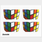 Puzzle Cube der 80er Jahre Rechteckiger Aufkleber (Blatt)