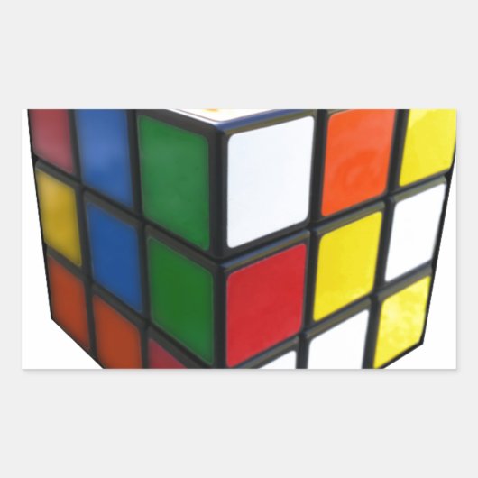 Puzzle Cube der 80er Jahre Rechteckiger Aufkleber (Vorderseite)