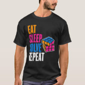 Puzzle Cube Eat Sleep Solve Speed Cubi T-Shirt (Vorderseite)