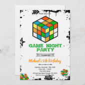 Puzzle Cube Game Party Invitation Einladung (Vorne/Hinten)