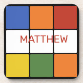 Puzzle Cube Game Toy Personalisiert in den 80er Ja Getränkeuntersetzer (Vorderseite)