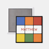 Puzzle Cube Game Toy Personalisiert in den 80er Ja Magnet (Vorderseite/Rückseite)