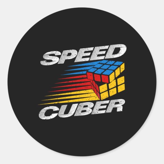 Puzzle Cube Speed Cuber Hobby 80er Spielzeug Runder Aufkleber (Vorderseite)