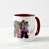 Puzzle Custom Foto Collage und Namen Red Tasse (VorderseiteRechts)