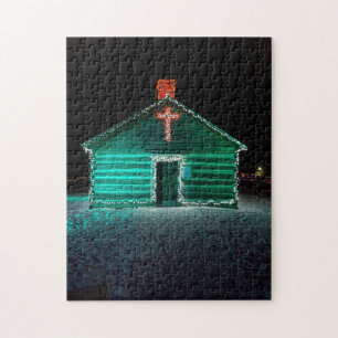 Puzzle - Dekoriert mit Leuchten & Kreuz - Weihnach