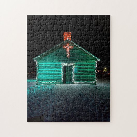 Puzzle - Dekoriert mit Leuchten & Kreuz - Weihnach (Vertikal)