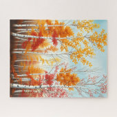 Puzzle der Birkenbaume im Herbst (Horizontal)