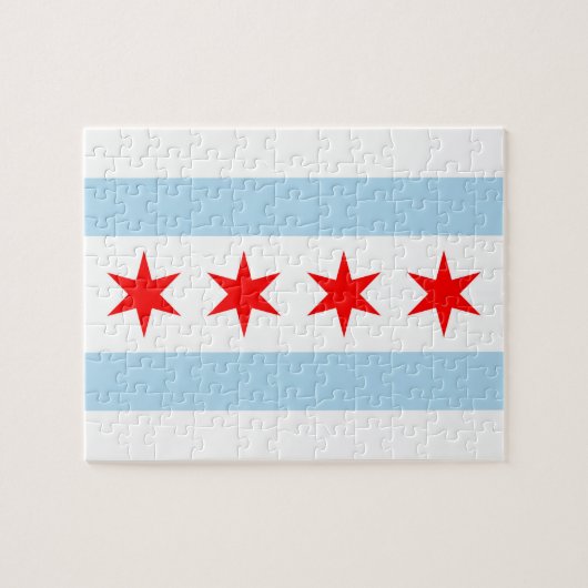 Puzzle der Chicago-Stadtflagge (Horizontal)