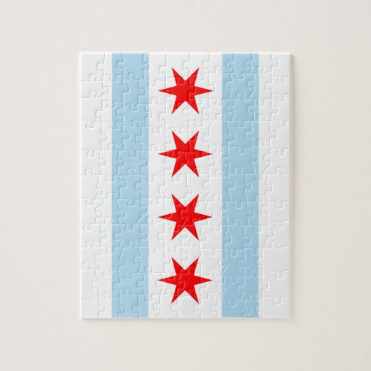 Puzzle der Chicago-Stadtflagge (Vertikal)