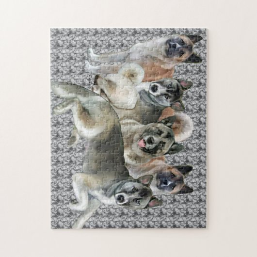 Puzzle der Familie Akita (Vertikal)