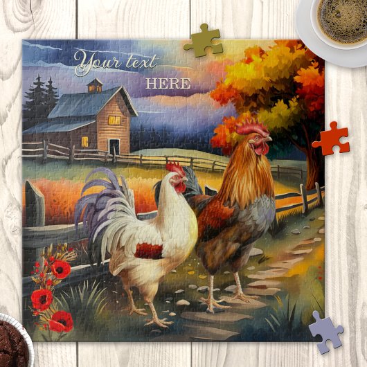 Puzzle der Hähnchenfarm mit Fine Art Rooster