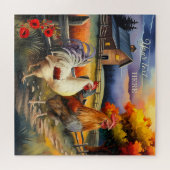 Puzzle der Hähnchenfarm mit Fine Art Rooster (Horizontal)
