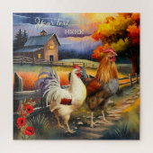Puzzle der Hähnchenfarm mit Fine Art Rooster (Vertikal)