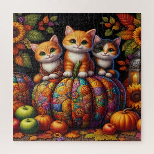 Puzzle der Herbstkatzen (Vertikal)