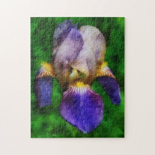 Puzzle der lila und gelben Iris Artistische Blume (Vertikal)