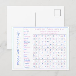 Puzzle der personalisierten Wortsuche, Valentinsta Feiertagspostkarte