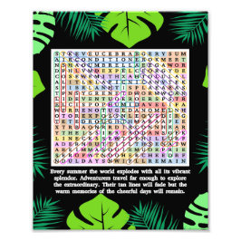 Puzzle der SommerWord-Suche Fotodruck