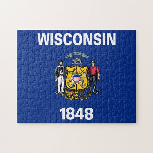 Puzzle der Staatsflagge Wisconsin (Horizontal)