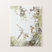 Puzzle der Wasserfarbenwaldtiere (Vertikal)