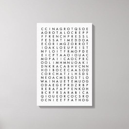 Puzzle der Wortsuche Leinwanddruck (Vorderseite)