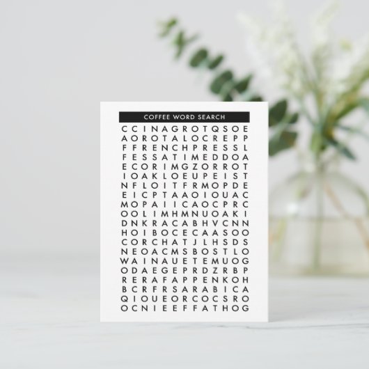 Puzzle der Wortsuche Postkarte (Stehend Vorderseite)
