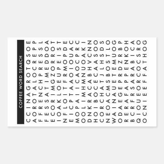 Puzzle der Wortsuche Rechteckiger Aufkleber (Vorderseite)