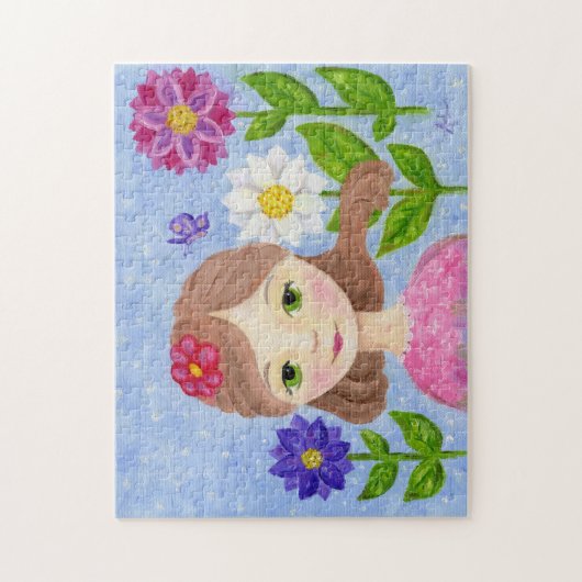 Puzzle des Blumen-Garten-Mädchens (Vertikal)