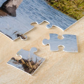 Puzzle des Bullen Elefanten in freier Wildbahn. (Seite)