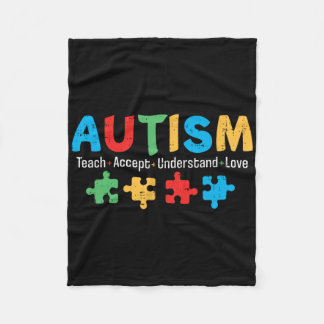 Puzzle des Lehrers für Autismus lehren Akzeptanz u Fleecedecke