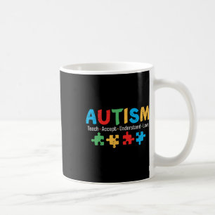 Puzzle des Lehrers für Autismus lehren Akzeptanz u Kaffeetasse
