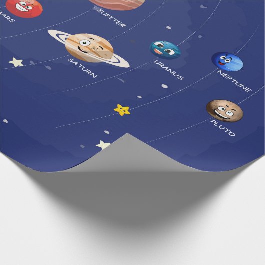 Puzzle des Sonnensystems Planets Geschenkpapier (Ecke)