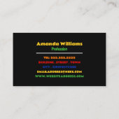 Puzzle Design der 1970er Jahre, Retro-Stil Visitenkarte (Rückseite)