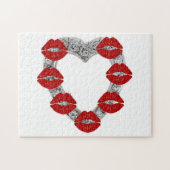 Puzzle Diamond Herz mit Kisses (Horizontal)