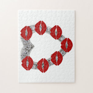 Puzzle Diamond Herz mit Kisses