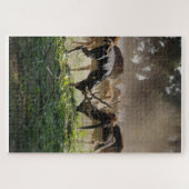 Puzzle DIE Gruppe von grasenden Hirschen (Horizontal)