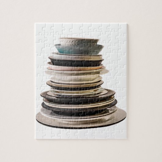 Puzzle eines Stacks Teller. (Vertikal)