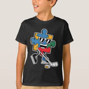 Puzzle Eishockey Autismus Sensibilisierung Sportbo T-Shirt