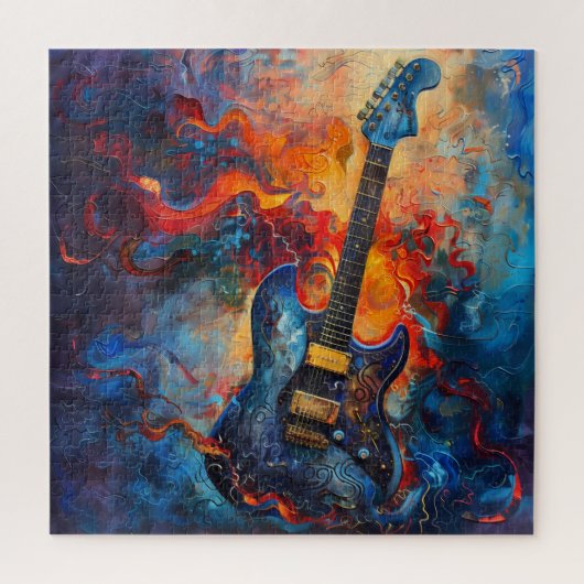 Puzzle Electric Guitar Art (Vertikal)