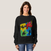 Puzzle Equestrian Support Autism Awareness Men Wom Sweatshirt (Vorne ganz)