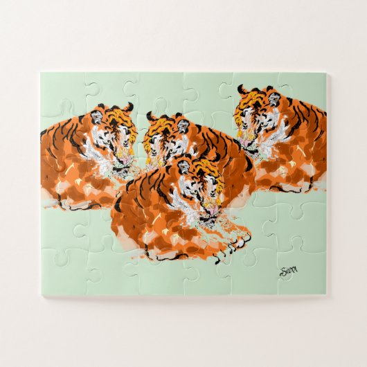 Puzzle : : Familie der Tiger (Horizontal)